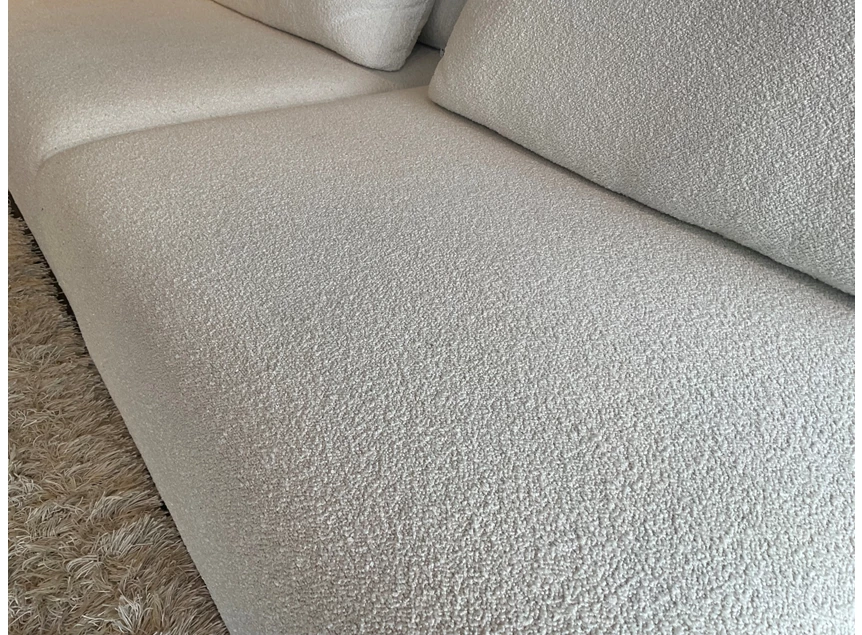 Detail Salon Lexus longchair cosy stof gebroken wit Passe Partout