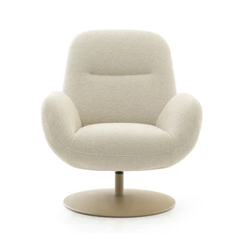 Bijzetzetel Noor stof beige schotelvoet Moome by Indera