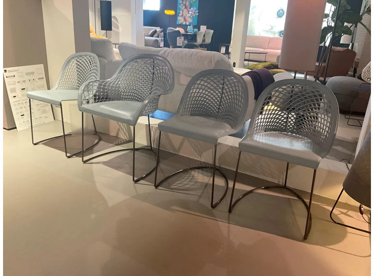 Stoelen Guapa leder licht blauw MIDJ