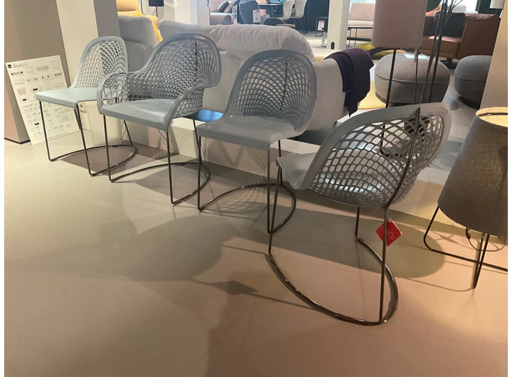 Achterkant Stoelen Guapa leder licht blauw MIDJ