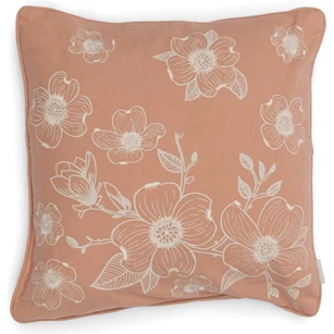 Floral Pillow Cover- Katoen- Roze/Wit- 50x50
