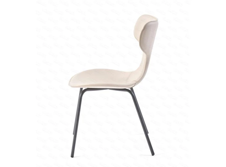 Zijkant Stoel Ego Fia bonded leather beige Lievens