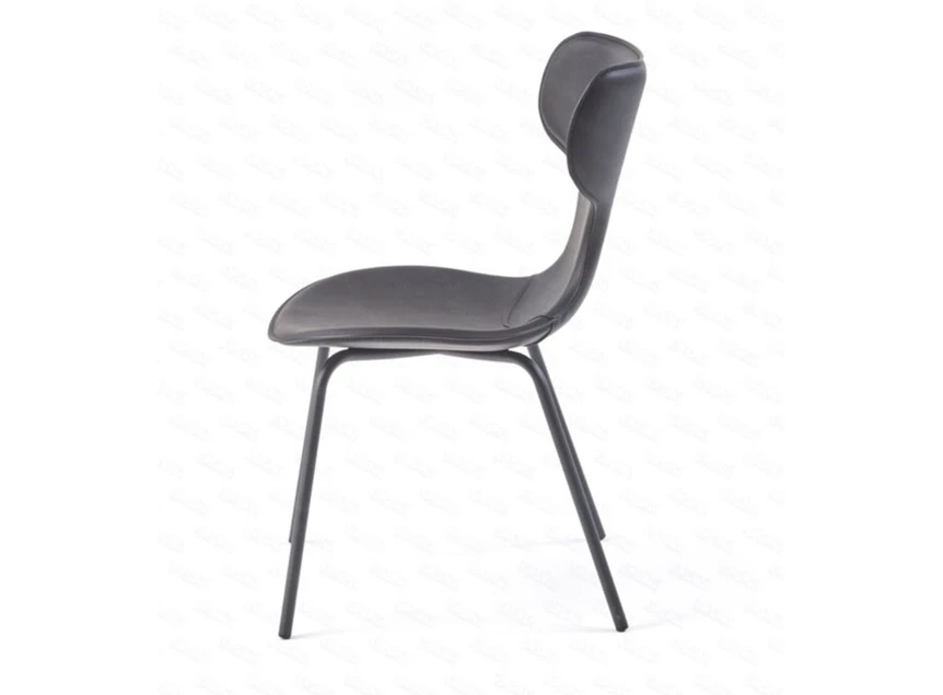 Zijkant Stoel Ego Fia bonded leather black Lievens