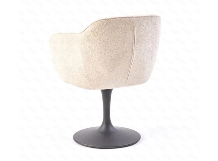 Achterkant Armstoel Droplet Saxon stof beige draaivoet Lievens