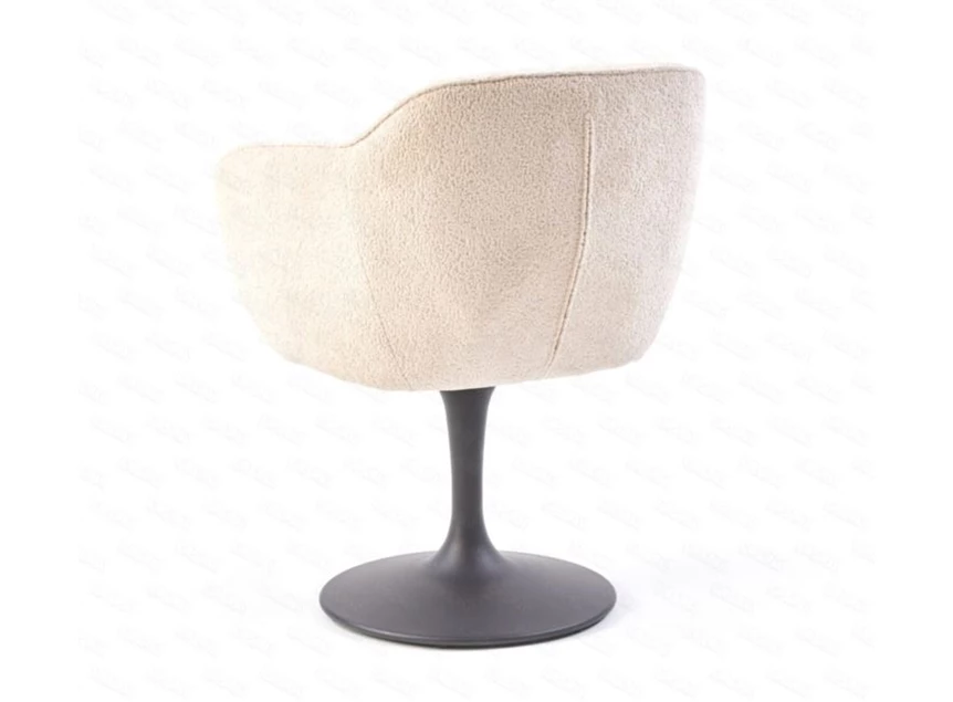 Achterkant Armstoel Droplet Saxon stof beige draaivoet Lievens