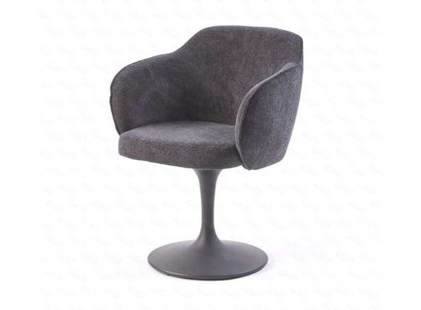 Armstoel Droplet Saxon stof anthracite draaivoet Lievens