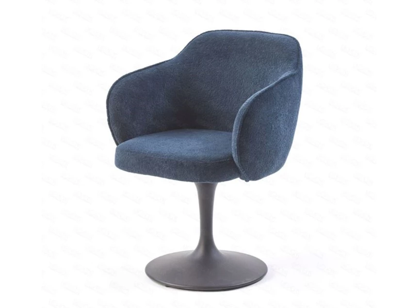 Armstoel Droplet Saxon stof blue draaivoet Lievens