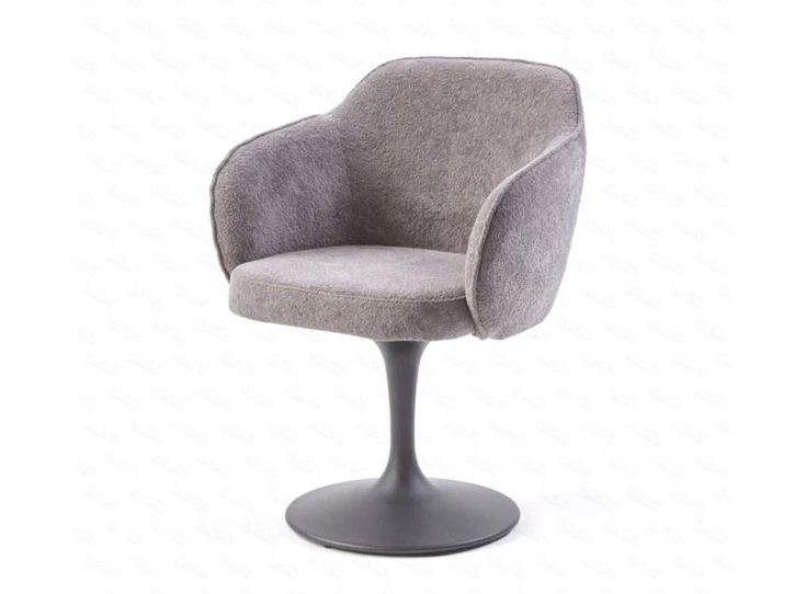 Armstoel Droplet Saxon stof light grey draaivoet Lievens