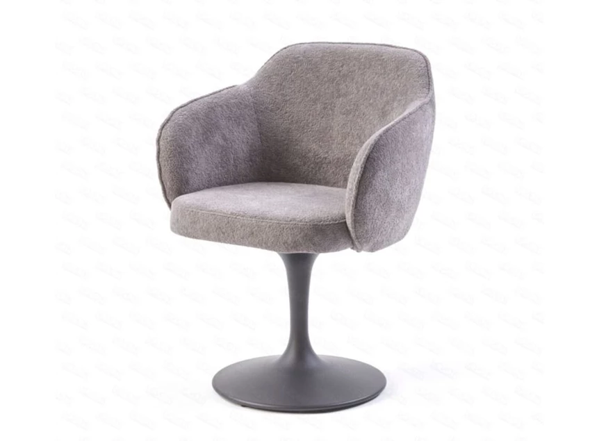 Armstoel Droplet Saxon stof light grey draaivoet Lievens