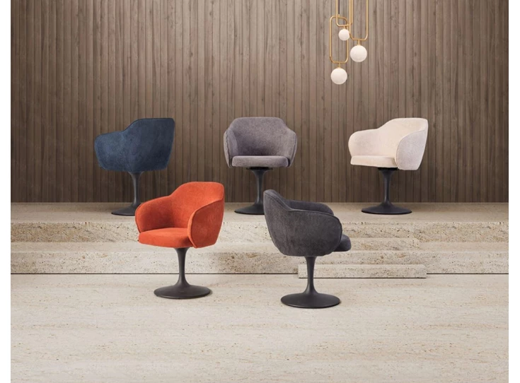 Collectie Armstoel Droplet Saxon stof draaivoet Lievens