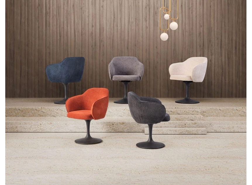 Collectie Armstoel Droplet Saxon stof draaivoet Lievens