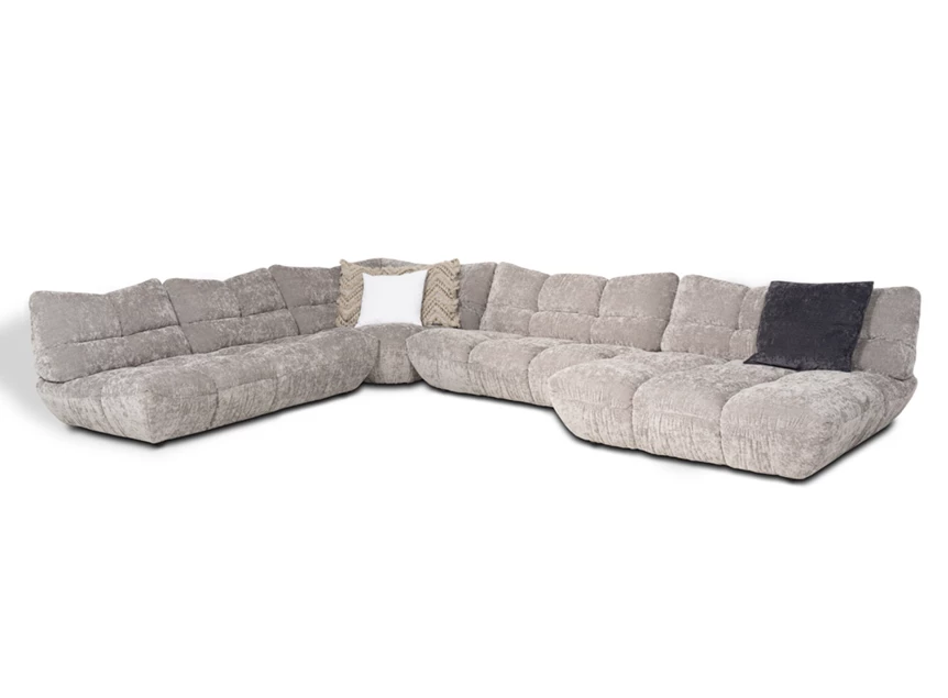 Hoekzetel Passion met longchair stof grijs Designwerk