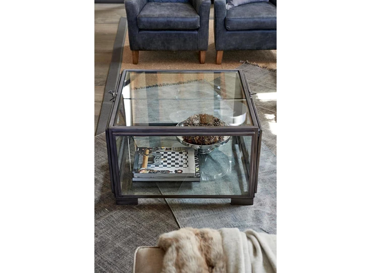 Les Puces Showcase Coffee Table- Salontafel- Staal/Glas- sfeerbeeld