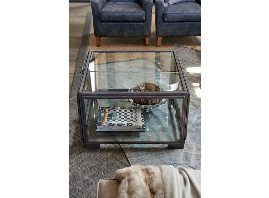Les Puces Showcase Coffee Table- Salontafel- Staal/Glas- sfeerbeeld