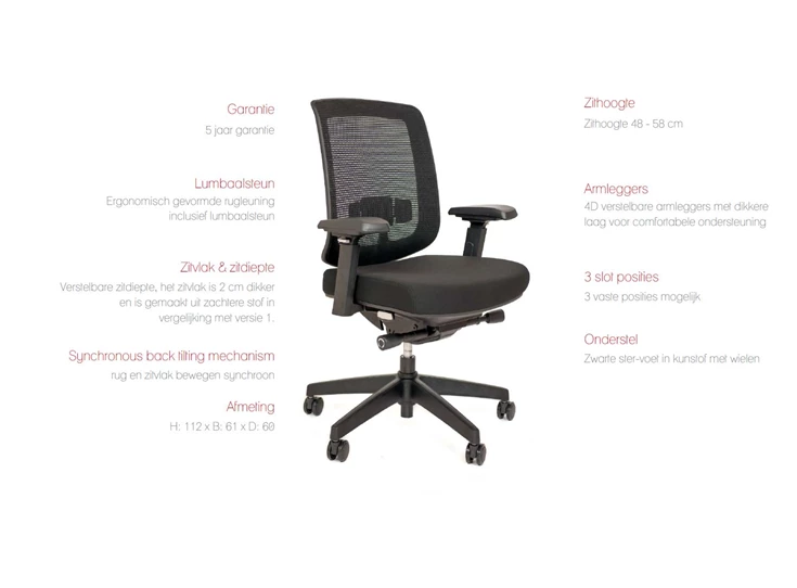 TEC05 ERGONOMISCHE BUREELSTOEL BLACK detail