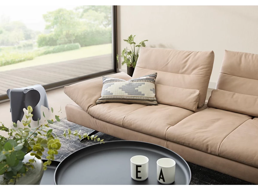 Diepteverstelling Canapé 2-zit Seventy5 NL70 leder taupe Willi Schillig