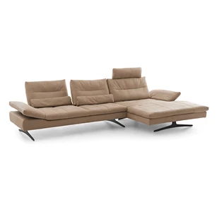 Zetel Seventy5 met longchair leder taupe Willi Schillig