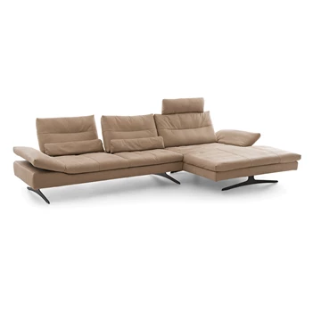 Zetel Seventy5 met longchair leder taupe Willi Schillig