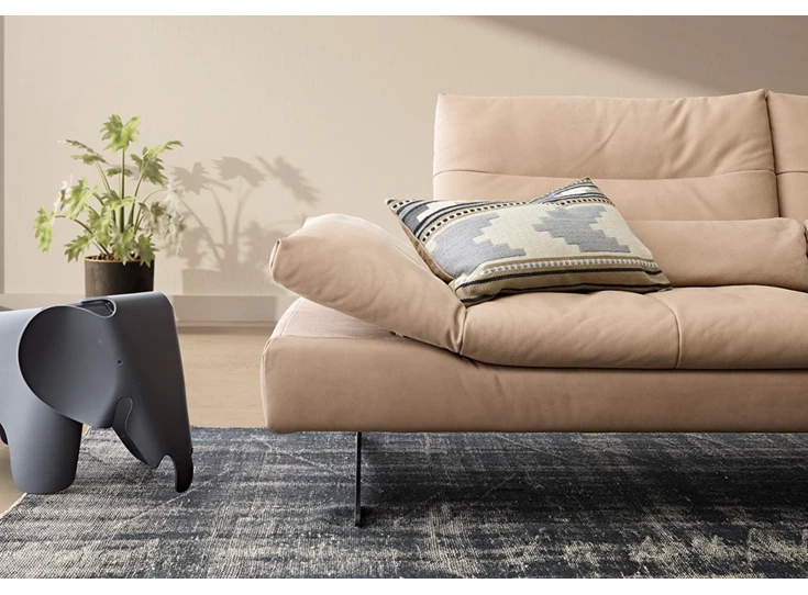 Armleuning Zetel Seventy5 met longchair leder taupe Willi Schillig