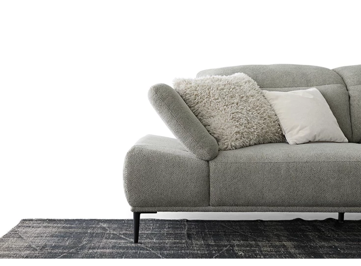 Armverstelling Zetel Tavaroo met longchair stof grijs groen Willi Schillig