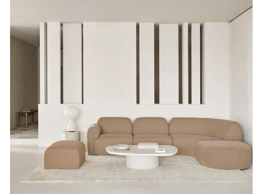 Sfeerfoto Voetenbank Bulky 20021 stof Light Sepia Ethnicraft