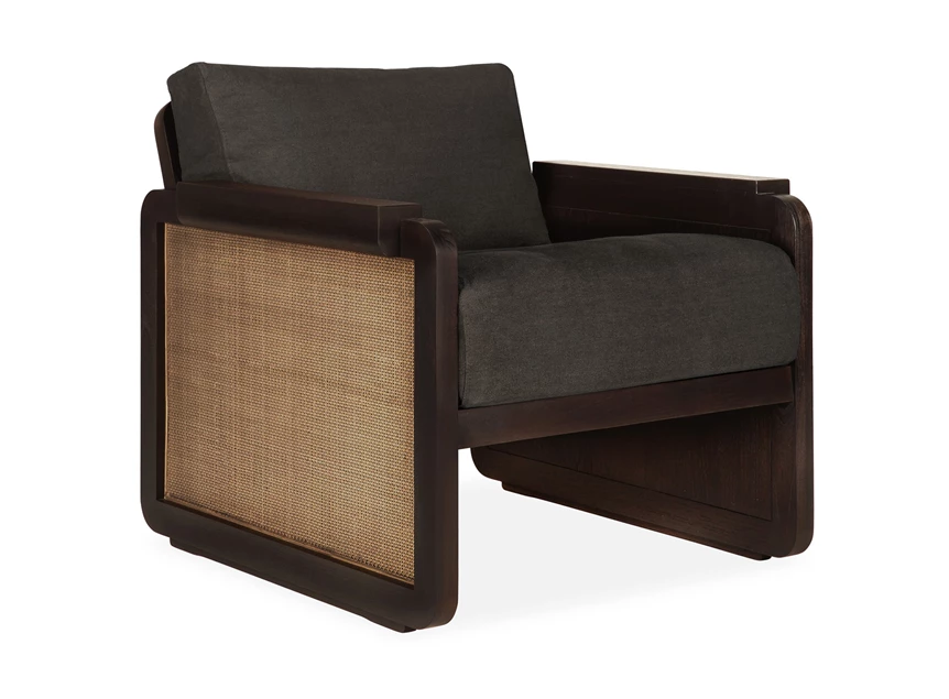 Bijzetzetel Teak Panel Dark Brown Lounge Chair 10771 Ethnicraft