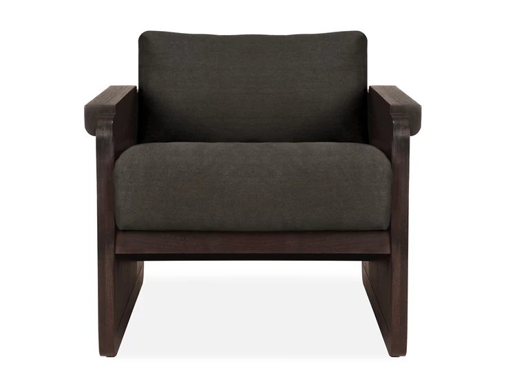 Front Bijzetzetel Teak Panel Dark Brown Lounge Chair 10771 Ethnicraft