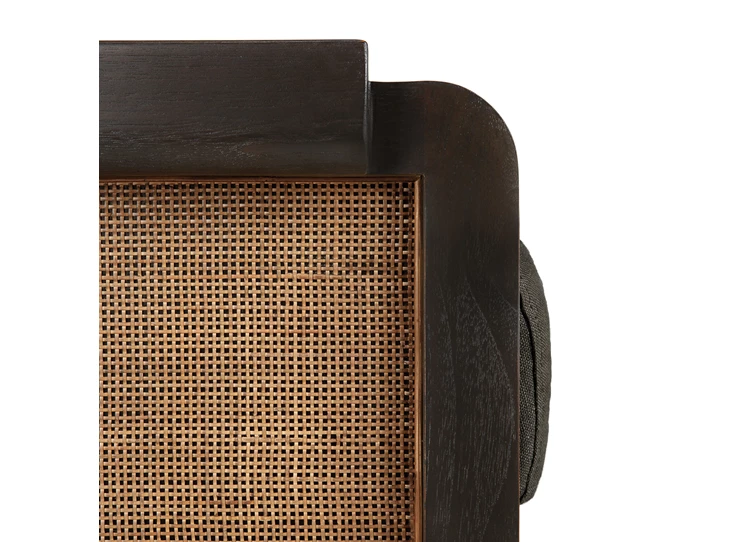 Zijde Bijzetzetel Teak Panel Dark Brown Lounge Chair 10771 Ethnicraft