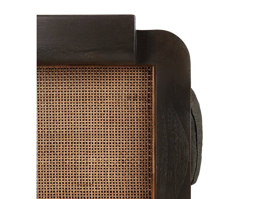 Zijde Bijzetzetel Teak Panel Dark Brown Lounge Chair 10771 Ethnicraft