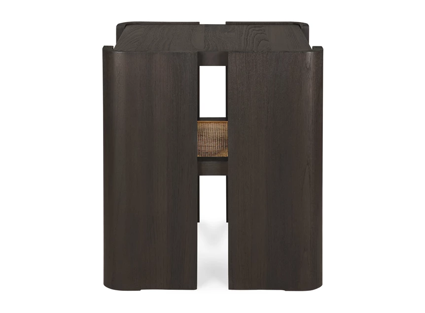 Zijkant Bijzettafel Teak Panel Dark Brown Side Table 10766 Ethnicraft