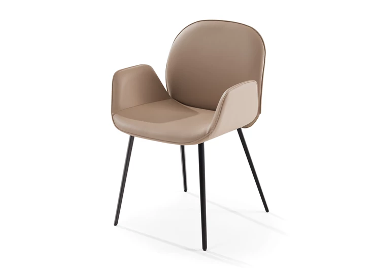 Eetkamerstoel Cobe met armleuningen 2065-I leder taupe Draenert