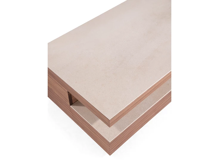 Bovenkant Salontafel Edge fineer noot keramiek Tables to love Crest Karat