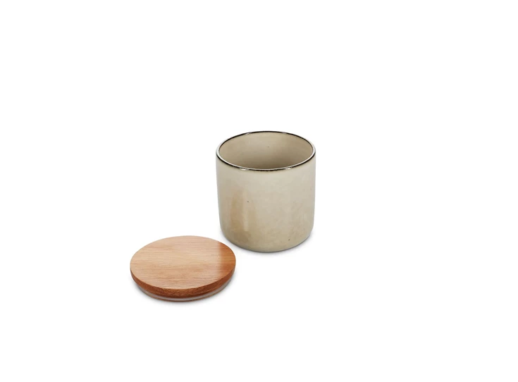 Meridian ivoor voorraadpot Ø12xh12cm deksel