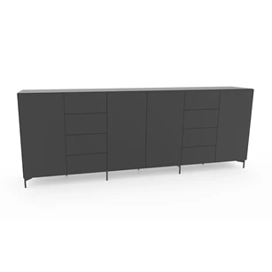 Barkast hoge dressoir Side opstelling 7 mat glas zwart Spectral