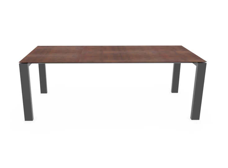 Front Verlengbare tafel TZV keramiek roest Crest Tables to love Karat