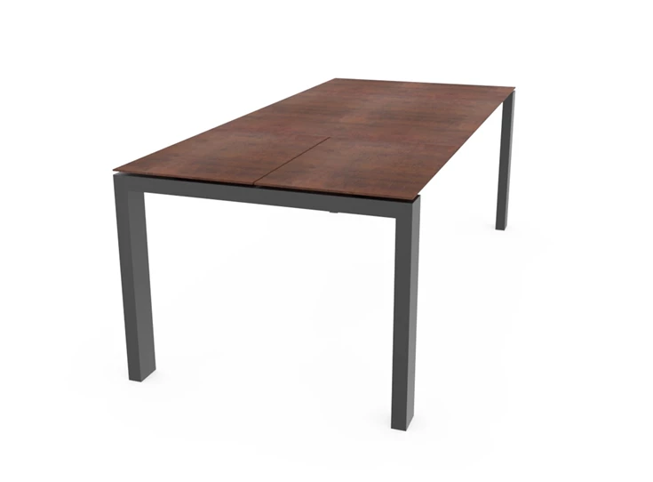 Zijkant Verlengbare tafel TZV keramiek roest Crest Tables to love Karat