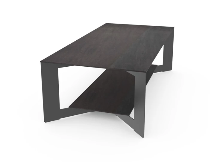 Zijkant Salontafel SQ keramiek basalt Crest Tables to love Karat