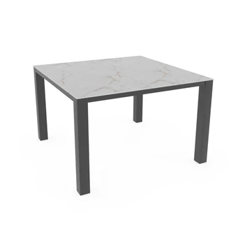 Tafel T vierkant keramiek marmerlook wit Crest tables to love Karat