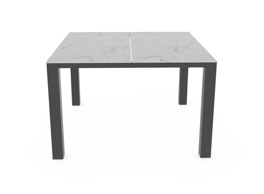 Front Tafel T vierkant keramiek marmerlook wit Crest tables to love Karat
