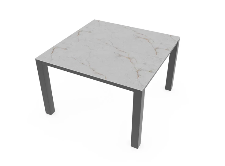 Bovenkant Tafel T vierkant keramiek marmerlook wit Crest tables to love Karat