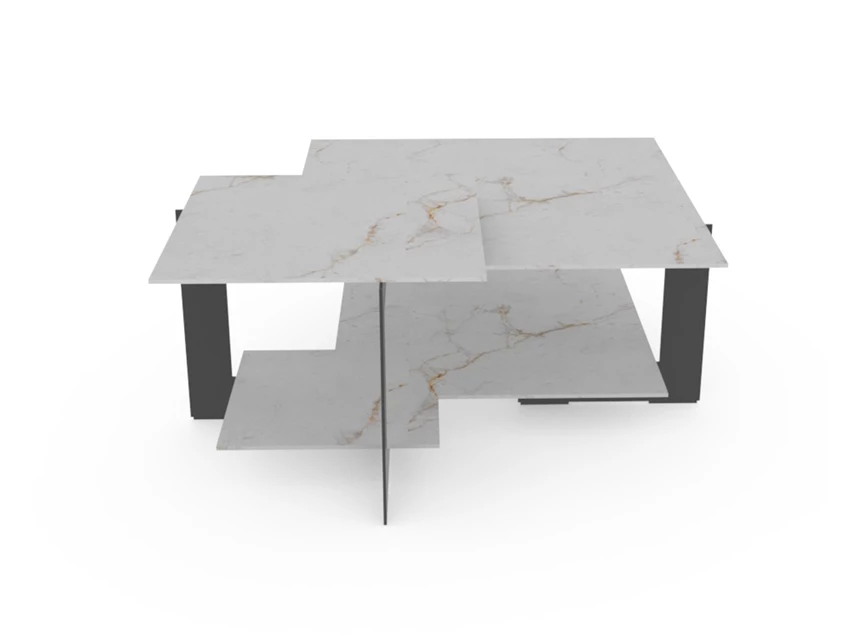 Zijkant Salontafel TRIO marmerlook wit Crest Tables to love Karat