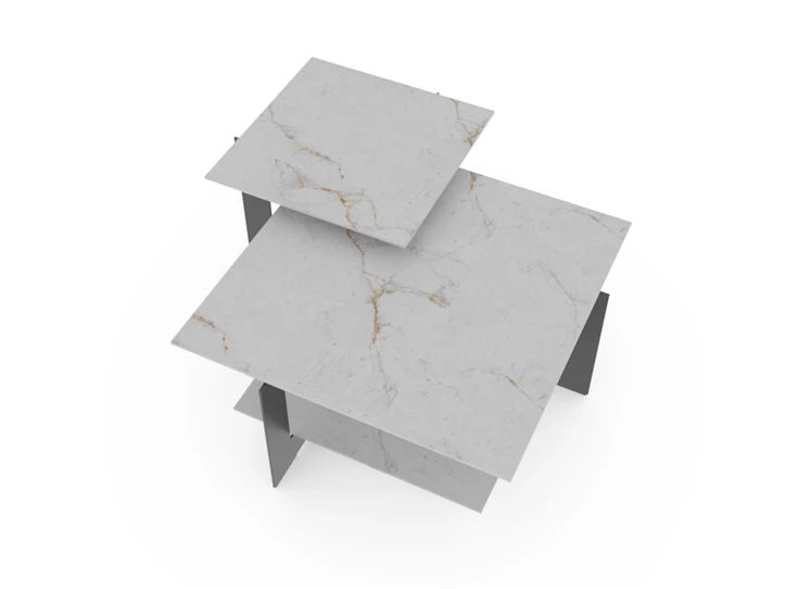 Bovenkant Salontafel TRIO marmerlook wit Crest Tables to love Karat