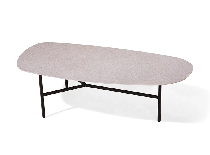 Salontafel EL Ellipse organisch keramiek zand spikkel Crest Tables to love Karat