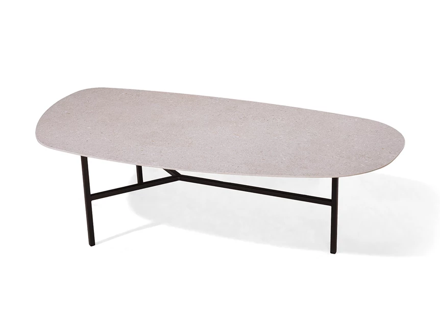 Salontafel EL Ellipse organisch keramiek zand spikkel Crest Tables to love Karat