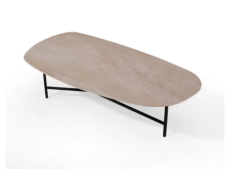 Bovenkant Salontafel EL Ellipse organisch keramiek mirage Crest Tables to love Karat