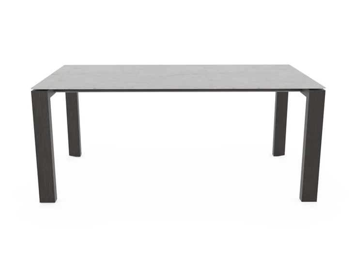 Front Tafel TH houten poot keramiek marmerlook Crest Tables to love Karat