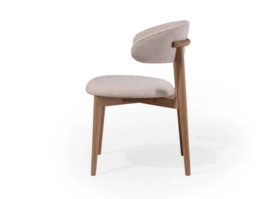 Zijkant Armstoel Isu naturel eik hout Crest Tables to Love Karat