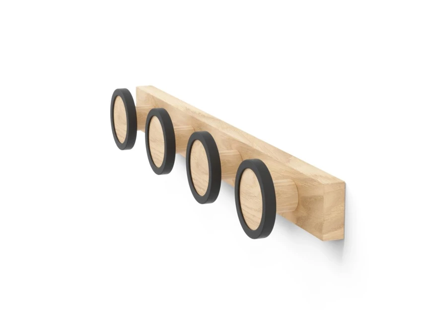 1016843-045 Umbra kapstok 4 haken Hub rail zijkant