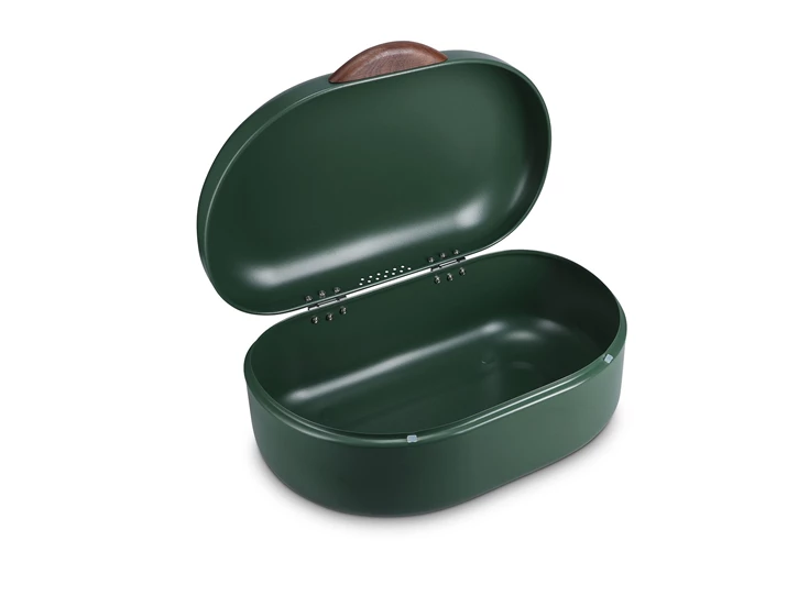 Crust groen broodtrommel 40x29xh19cm open