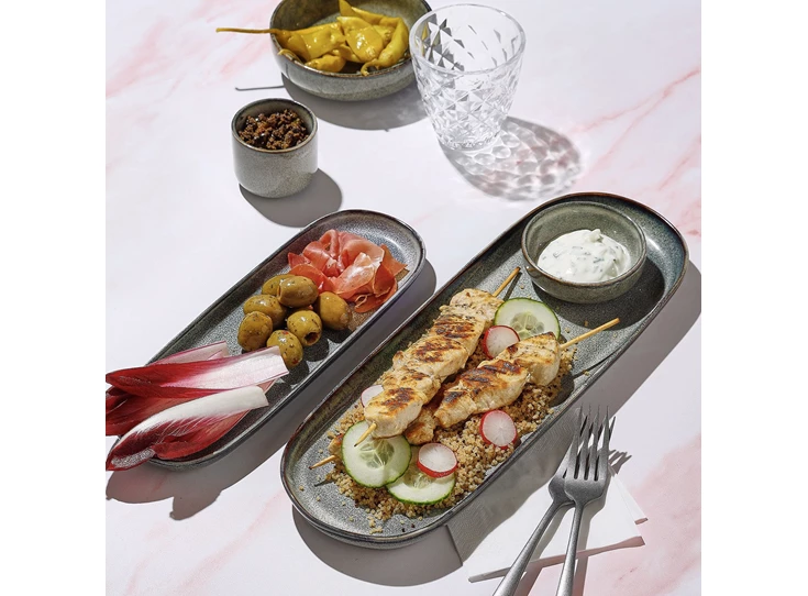 Schaal 29x10x2 groen/blauw meridian sfeerbeeld